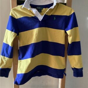 Ralph Lauren Kids Polo in Yellow and Blue Stripes